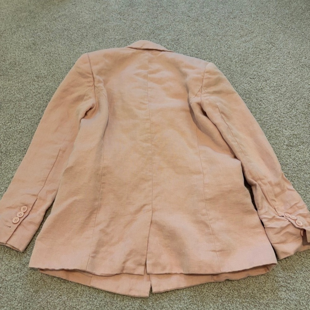 Rebecca Minkoff Linen Blend Blazer Womens 2 Pink Relaxed Elle Woods Coquette - Picture 7 of 7